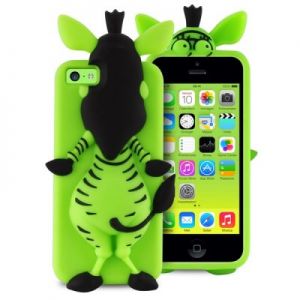 PURO Happy Cartoon Zebra - Etui iPhone 5/5s/5c/SE (zielony)
