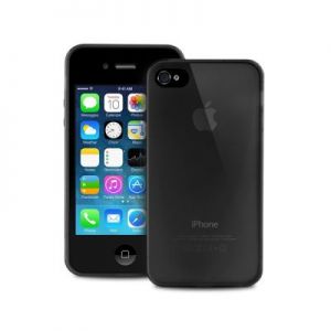 PURO Ultra Slim \"0.3\" Cover - Zestaw etui + folia na ekran iPhone 4/4S (czarny przezrocz