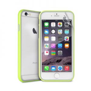 PURO Bumper Cover - Etui iPhone 6/6s z folią na ekran w zestawie (limonkowy)