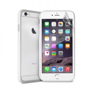 PURO Bumper Cover - Etui iPhone 6/6s z folią na ekran w zestawie (apple grey)