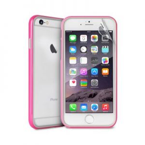 PURO Bumper Cover - Etui iPhone 6 Plus/6s Plus z folią na ekran w zestawie (różowy)