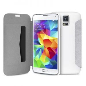 PURO Booklet Wallet Case - Etui Samsung Galaxy S5/S5 Neo z kieszenią na kartę (biały)