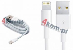 Biały Kabel Lightning 1m iPhone 5C 5S SE 6 6S 7 4.7 Plus 5.5 - zamiennik