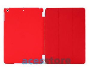 6w1- Matowe Back Cover + Smart Cover + 2x folia + rysik + ściereczka do iPad Mini 2 3 - Czerwony