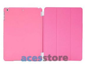 6w1- Matowe Back Cover + Smart Cover + 2x folia + rysik + ściereczka do iPad Mini 2 3 - Różowy
