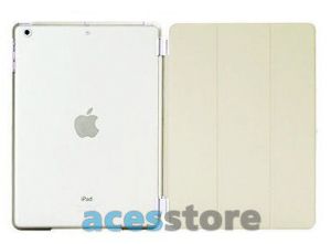 6w1- Przezroczyste Back Cover + Smart Cover + 2x folia + rysik + ściereczka do iPad Mini 2 3 - Biały