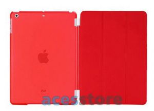 6w1- Przezroczyste Back Cover + Smart Cover + 2x folia + rysik + ściereczka do iPad Mini 2 3 - Czerw