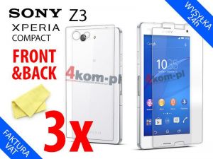 3x Folia ochronna przód/tył do Sony Xperia Z3 Compact