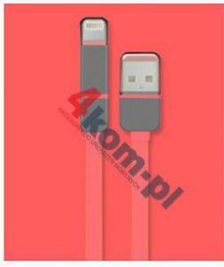 Uniwersalny płaski kabel z wymienną końcówka microUSB i Lightning do Apple iOS8 i innych urządzeń -