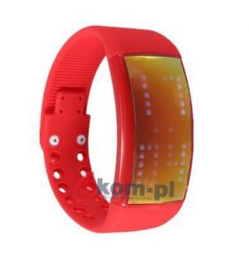 SmartWatch opaska sportowa z krokomierzem - Czerwony