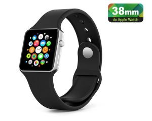 CZARNY Sportowy silikonowy pasek do Apple Watch 38mm - Czarny