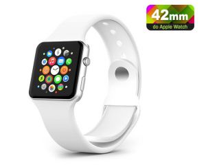BIAŁY Sportowy silikonowy pasek do Apple Watch 42mm - Biały