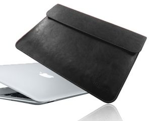 Etui Koperta skórzane do Macbook Air 13,3 Czarne - Czarny