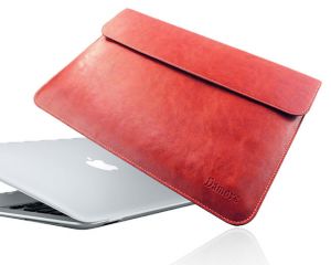 Etui Koperta skórzane do Macbook Air 13,3 Czerwone - Czerwony