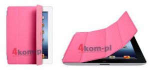 6w1- Przezroczyste Back Cover + Smart Cover + 2x folia + rysik + ściereczka do iPad 2 3 4 - Różowy