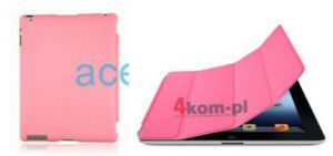 6w1- Matowe Back Cover + Smart Cover + 2x folia + rysik + ściereczka do iPad 2 3 4 - Różowy