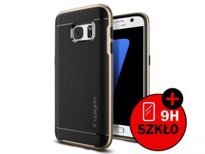 ETUI SPIGEN NEO HYBRID SAMSUNG GALAXY S7 + SZKŁO HARTOWANE - Złoty