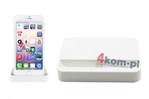 2w1 stacja dokująca do iPhone 5 5S 6 6 Plus + kabel USB 8 pin 1m - Biały