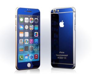 Kolorowe 2w1 Szkło hartowane 9h 2.5D do Apple iPhone 6/6s PRZÓD + TYŁ Niebieskie - Niebieski