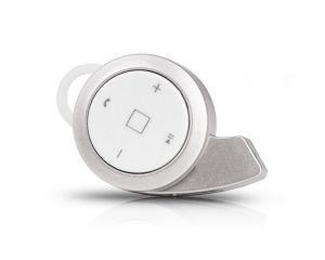 Mini Słuchawka Bluetooth Stereo Mini na dwa telefony Srebrna - Srebrny