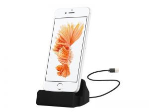 Stacja dokująca + kabel do iPhona 5/5S/SE/6/6S/7 iPada mini iPod Touch 5 Czarna - Czarny