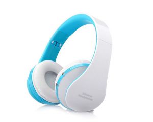 Słuchawki bezprzewodowe Bluetooth Stereo Mikrofon - Biały - niebieski