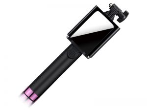 Monopod selfie stick z lusterkiem do zdjęć - Różowy
