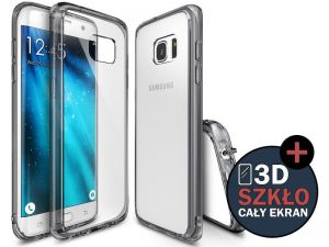 Etui Rearth Ringke Fusion Samsung Galaxy S7 Edge + 3D CAŁE SZKŁO - Czarny