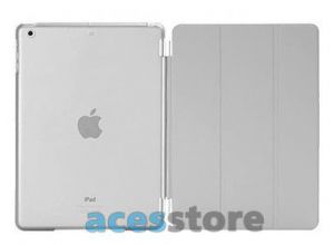 6w1- Przezroczyste Back Cover + Smart Cover + 2x folia + rysik + ściereczka do iPad Mini 2 3 - Szary