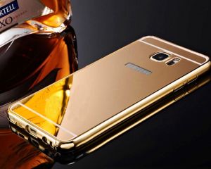 Aluminiowe etui bumper mirror ramka plecki Samsung Galaxy S6 Edge PLUS ZŁOTY - Złoty