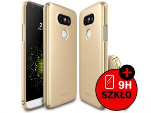 Etui Rearth Ringke Slim LG G5 + SZKŁO HARTOWANE - Złoty