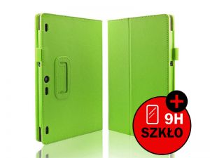 Zielone etui typu Stand Cover Lenovo Tab 2 A10-30 + Szkło hartowane - Zielony