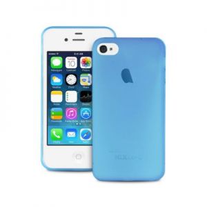 PURO Ultra Slim \"0.3\" Cover - Zestaw etui + folia na ekran iPhone 4/4S (niebieski)