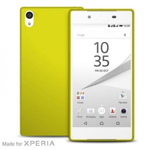 PURO Ultra Slim \"0.3\" Cover - Zestaw etui + folia na ekran Sony Xperia Z5 (limonkowy)