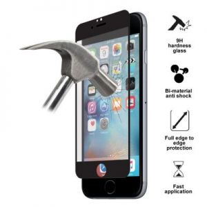 PURO Premium Tempered Glass - Szkło ochronne hartowane na ekran iPhone 6/6s (czarna ramka)