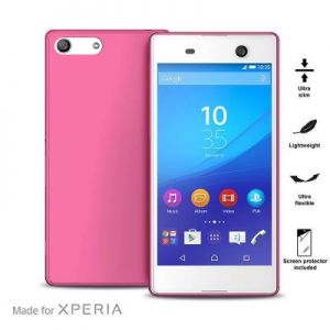 PURO Ultra Slim \"0.3\" Cover - Zestaw etui + folia na ekran Xperia M5 (różowy)