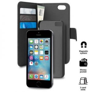 PURO Wallet Detachable - Etui 2w1 iPhone 5/5s/SE (czarny)