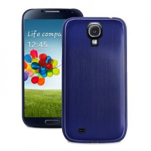 PURO Metal Cover - Etui Samsung GALAXY S4 + folia (niebieskie)